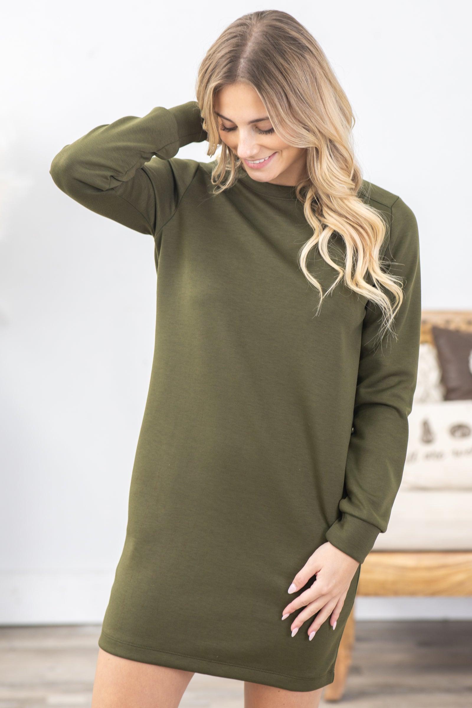 Crewneck Long Sleeve Scuba Dress Product Image