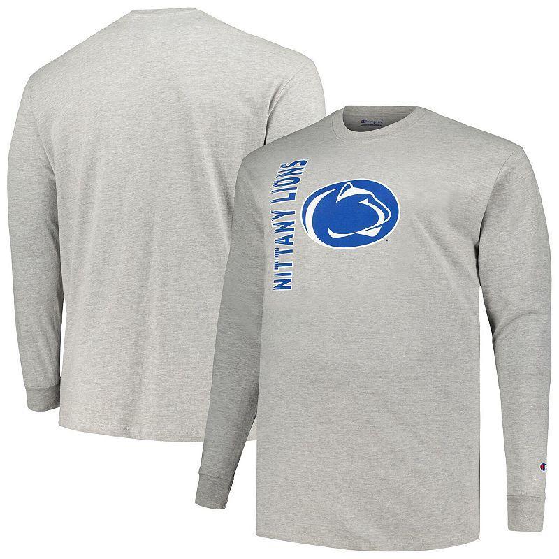 Men's Champion Heather Gray Penn State Nittany Lions Big & Tall Mascot Long Sleeve T-Shirt, Size: 3XB, Grey Product Image