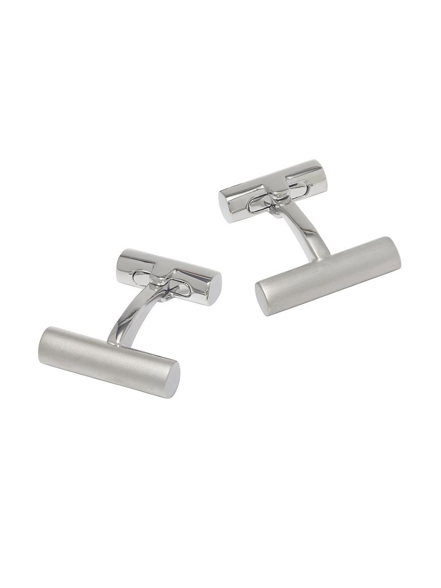 Link Up Two Tone Rhodium Plated Bar Cufflinks Product Image