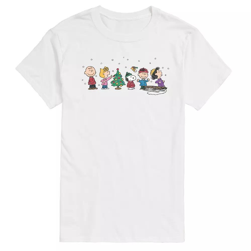 Big & Tall Peanuts Christmas Group Graphic Tee, Men's, Size: 4XL Tall, White Product Image