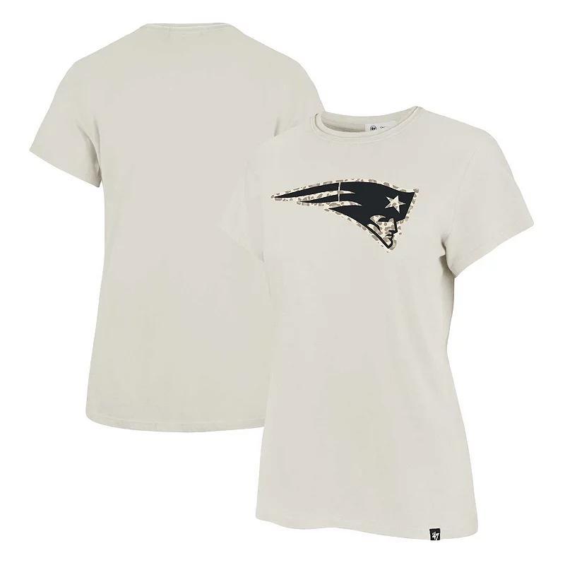 Women's '47 Cream New England Patriots Panthera Frankie T-Shirt, Size: Small, Beige Product Image