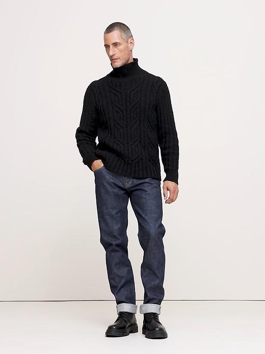 Cotton-Wool Cable-Knit Sweater Product Image