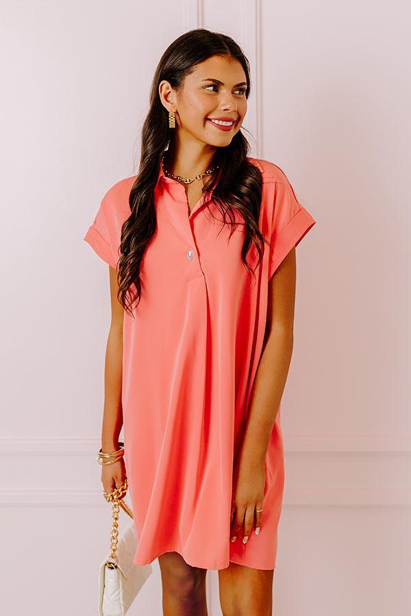 Effortless Radiance Shift Dress in Coral Product Image