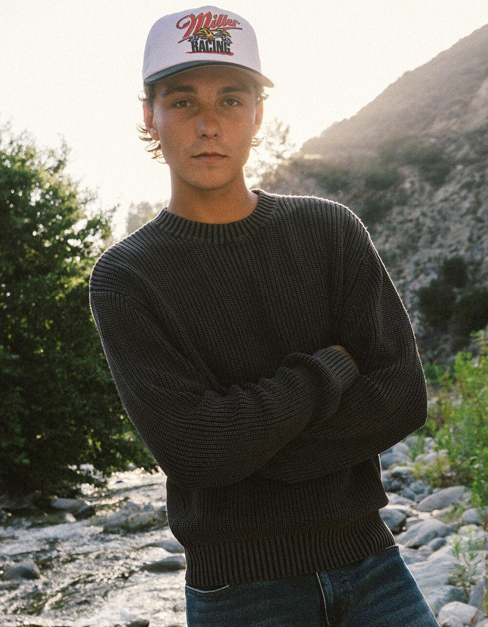 RSQ Mens Washed Crewneck Sweater Product Image