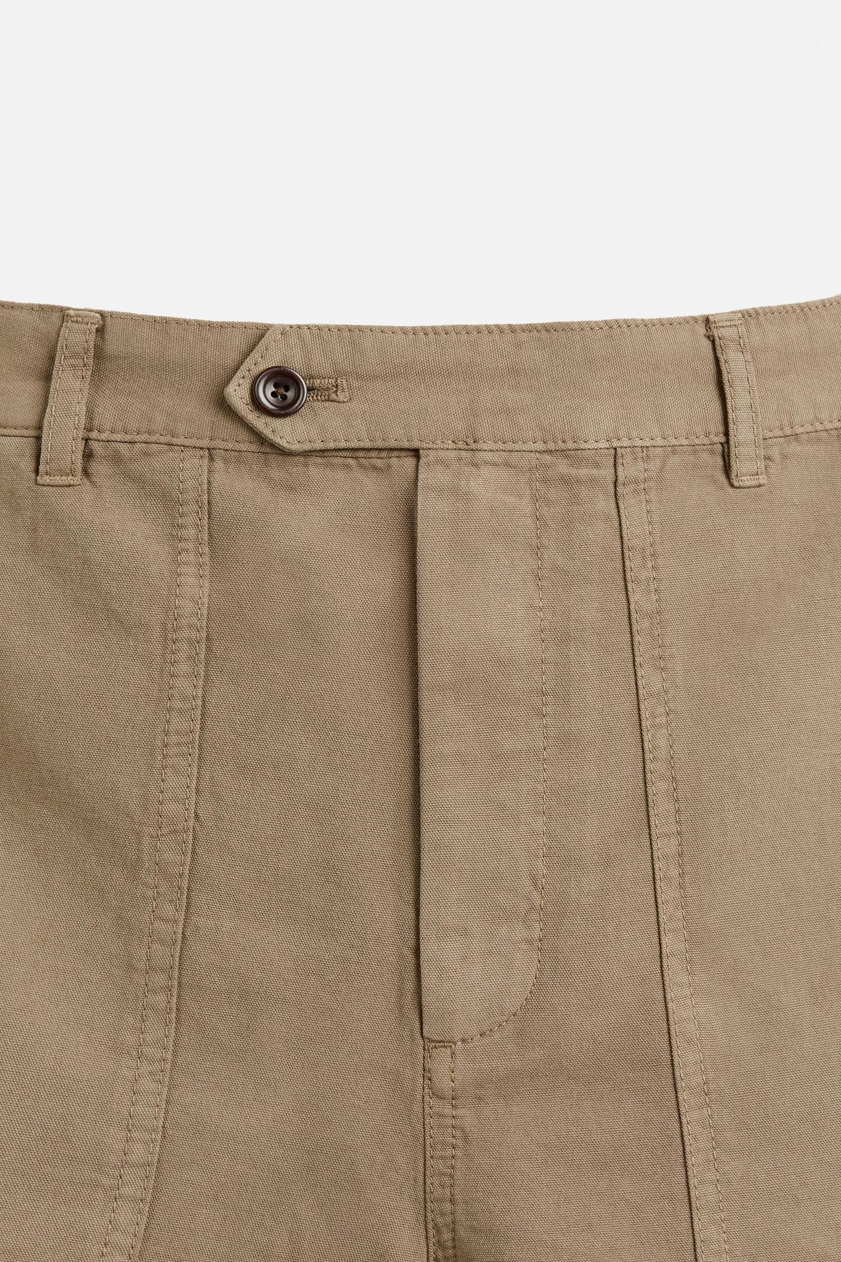 WASHED COTTON LINEN SHORTS Product Image