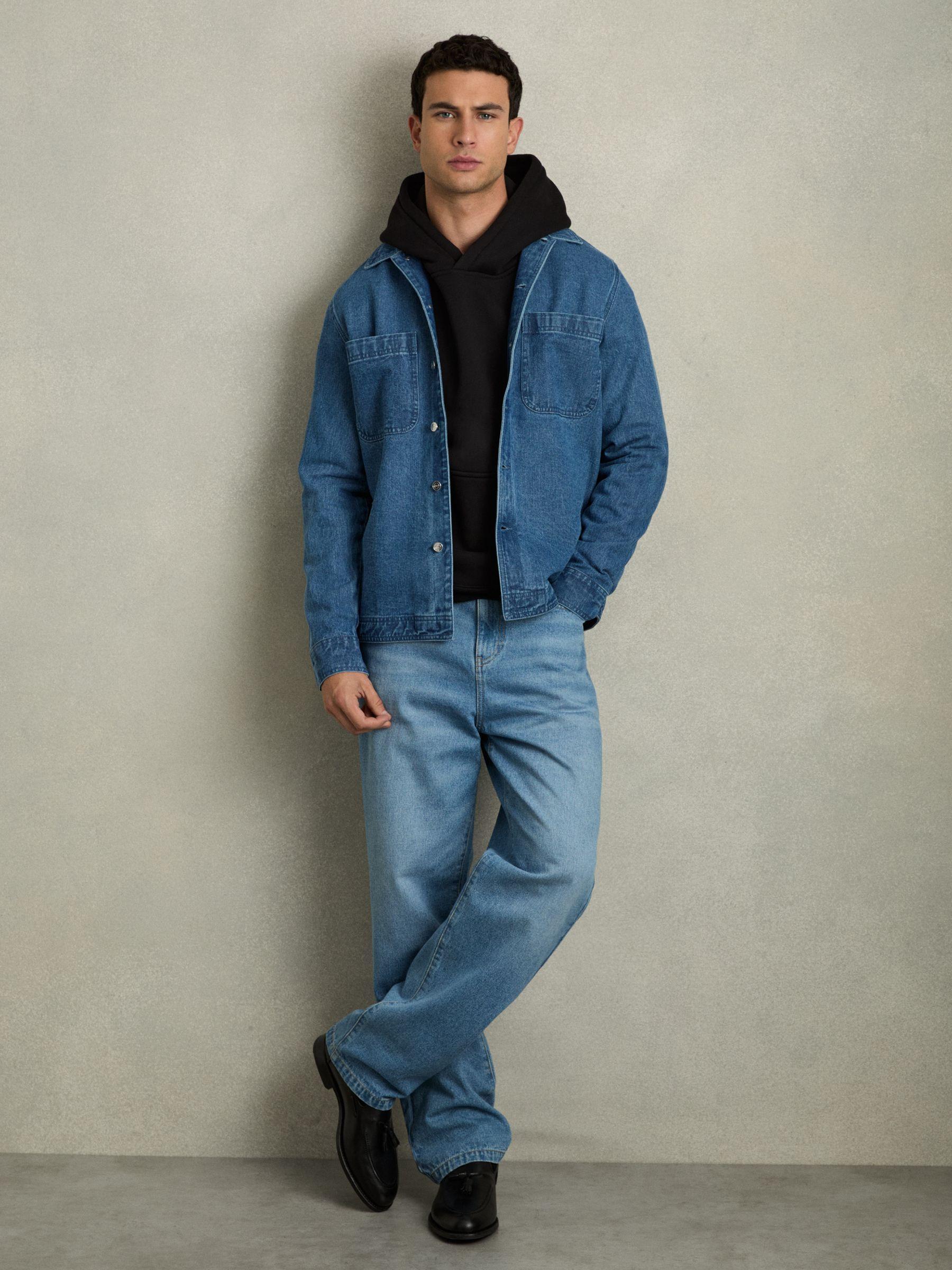 Cotton Fleece-Back Hoodie in Black Product Image