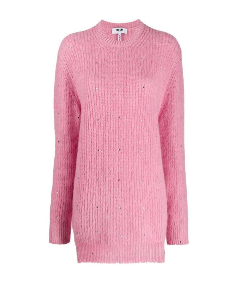 MSGM Crystal-embellished Jumper In Pink Product Image