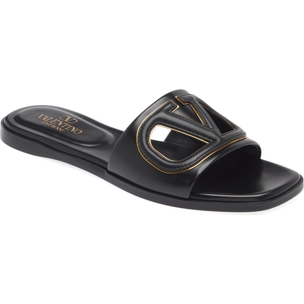 VALENTINO GARAVANI Vlogo Cutout Slide Sandal In Black Product Image