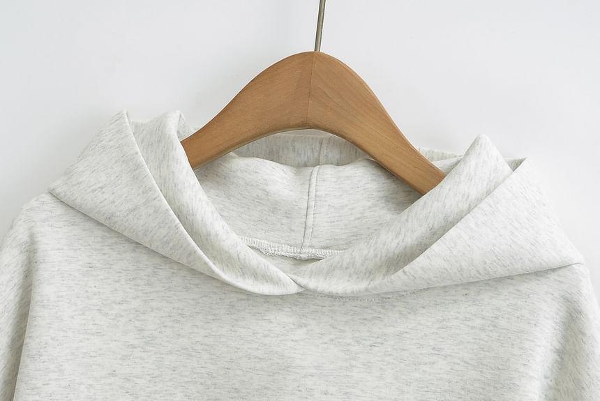 Crewneck Plain Crop Hoodie Product Image