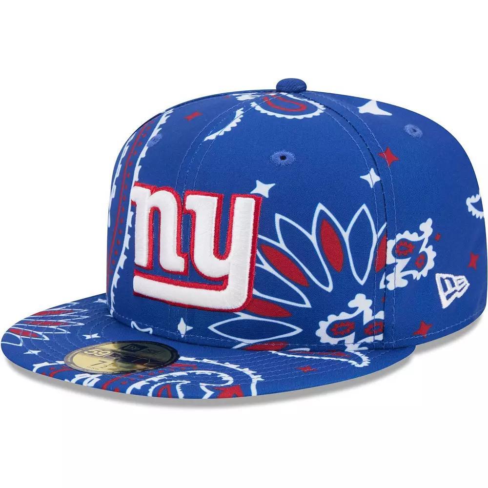 Men's New Era Royal New York Giants Paisley 59FIFTY Fitted Hat,  Product Image
