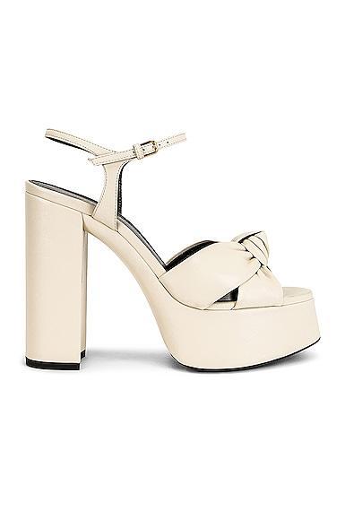 Saint Laurent Bianca Platform Sandals in White Product Image