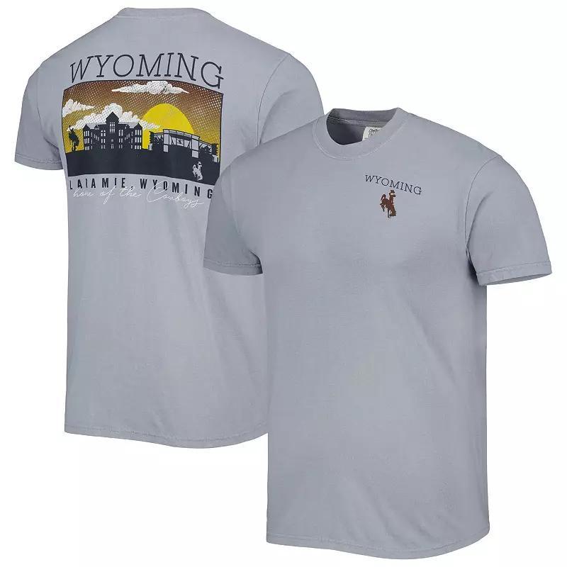 Mens Gray Wyoming Cowboys Campus Scenery Comfort Color T-Shirt Product Image