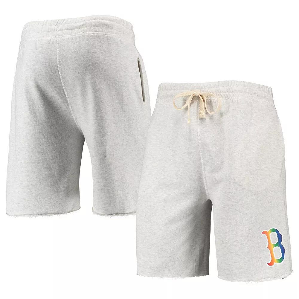 Men's Concepts Sport Oatmeal Boston Red Sox Mainstream Logo Terry Tri-Blend Shorts,  Product Image