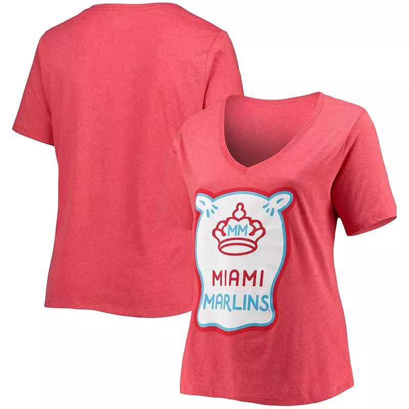 Women's New Era Heather Red Miami Marlins City Connect Plus  Product Image