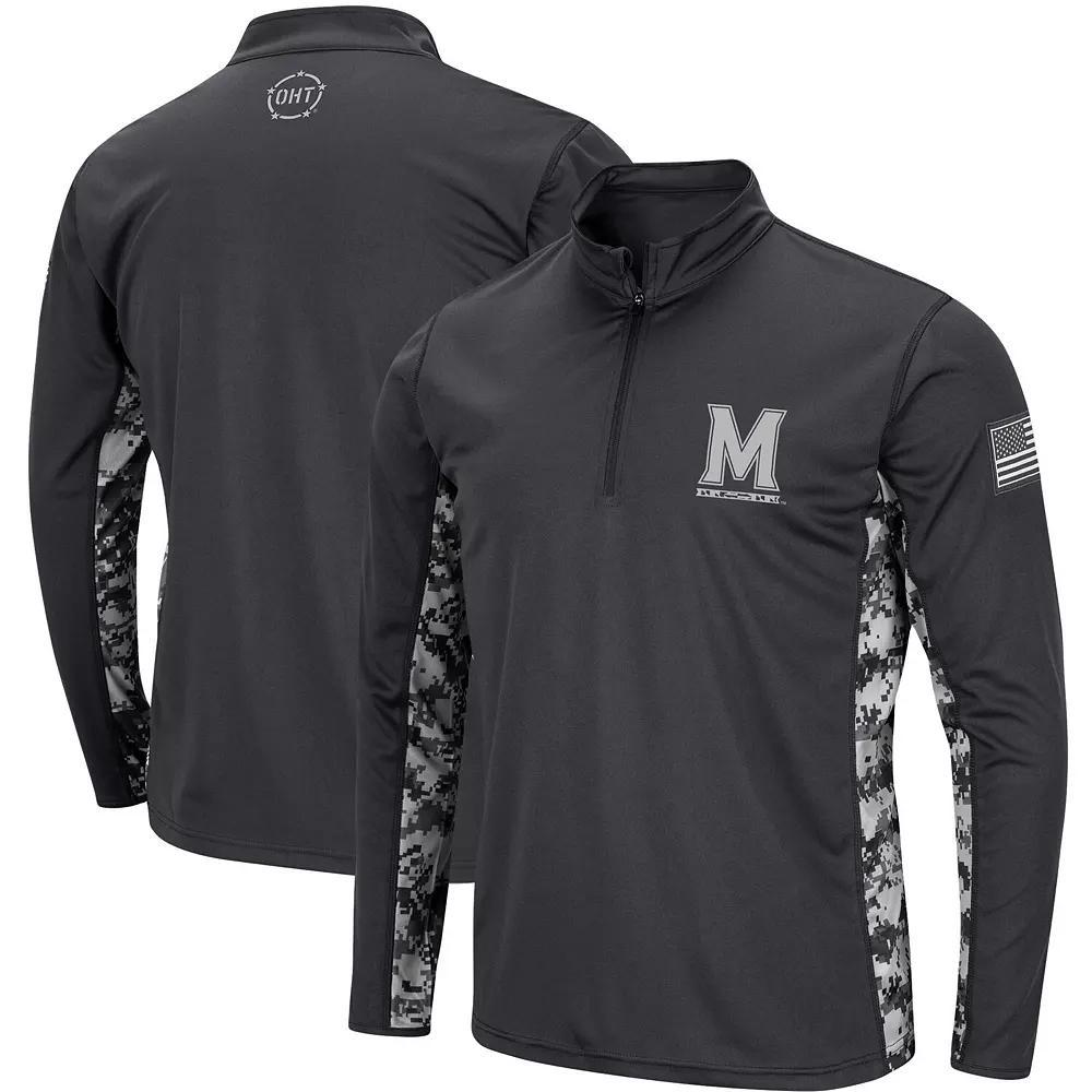 Men's Colosseum Charcoal Maryland Terrapins OHT Military Appreciation Digital Camo Lightweight Quarter-Zip Pullover, Size: Large Product Image