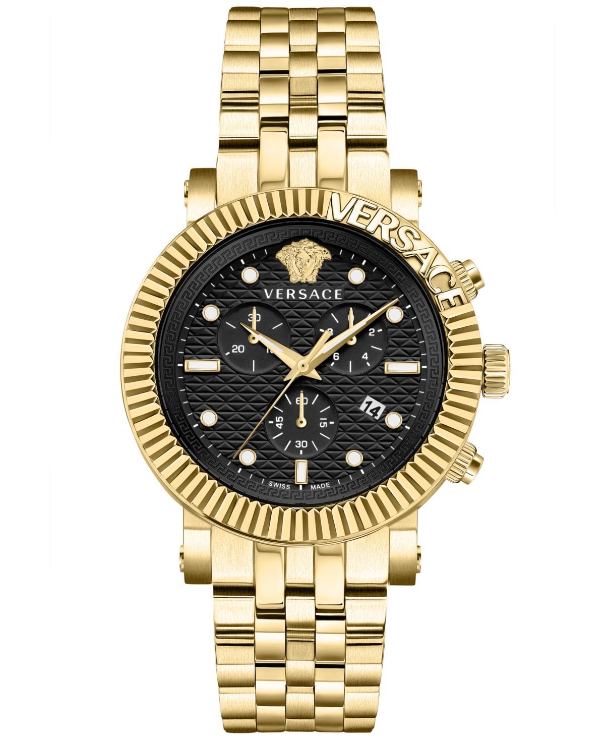 Versace Mens V-Chrono Classic Chronograph Gold Stainless Steel Bracelet Watch Product Image