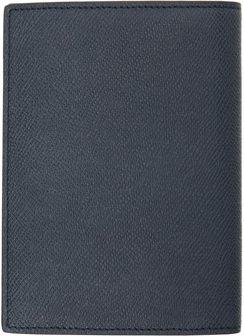 TOM FORD Navy Small Grain Leather Passport Holder In Midnight Blue Product Image