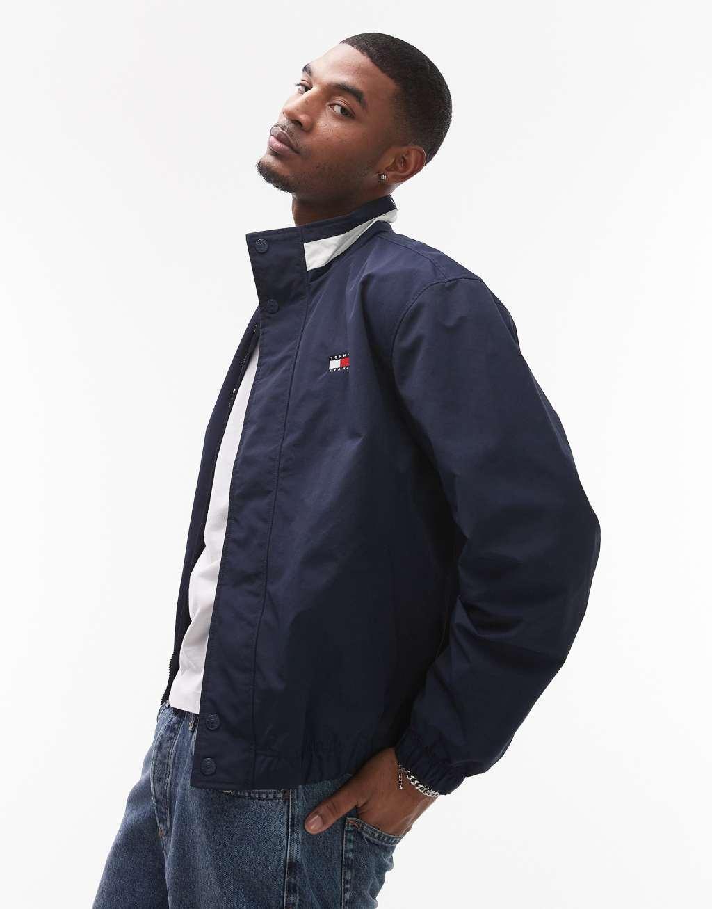 Tommy Jeans collared essential jacket in navy  Product Image