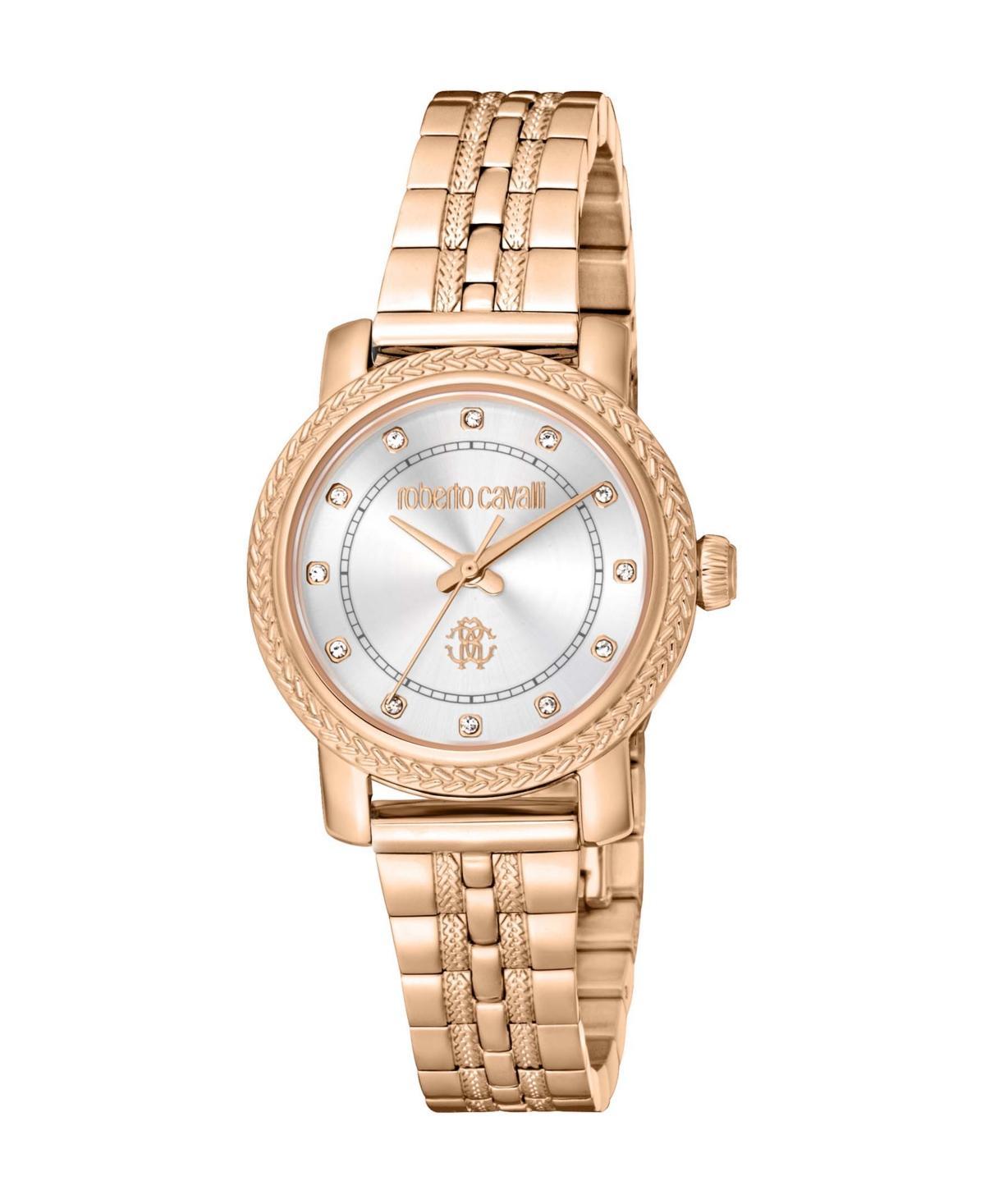 Roberto Cavalli Womens Quartz Rose-Gold Stainless Steel Watch 30mm Product Image