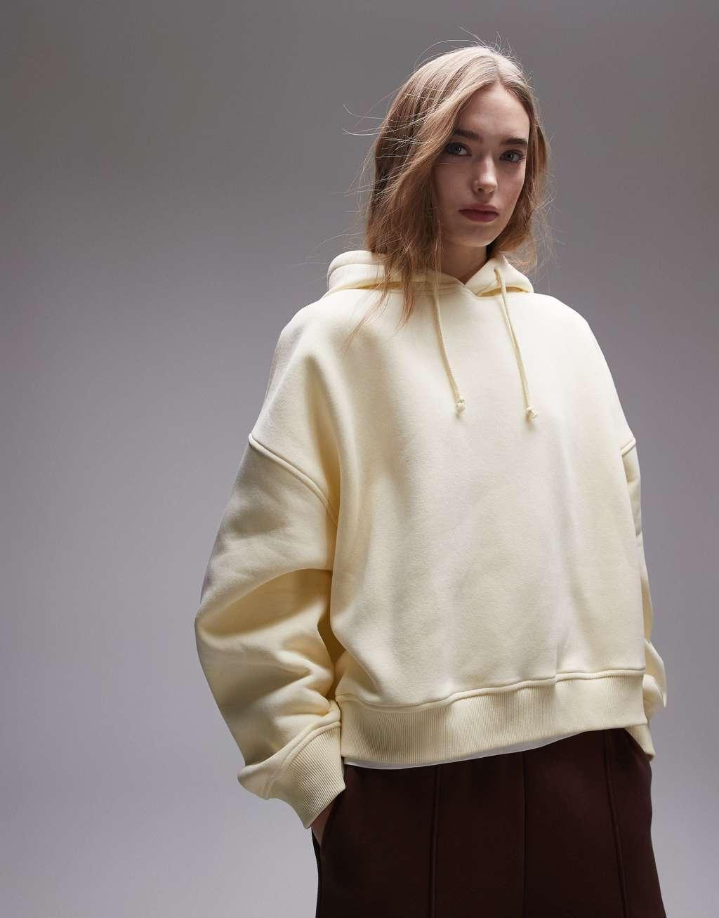 Topshop oversized hoodie in off white Product Image