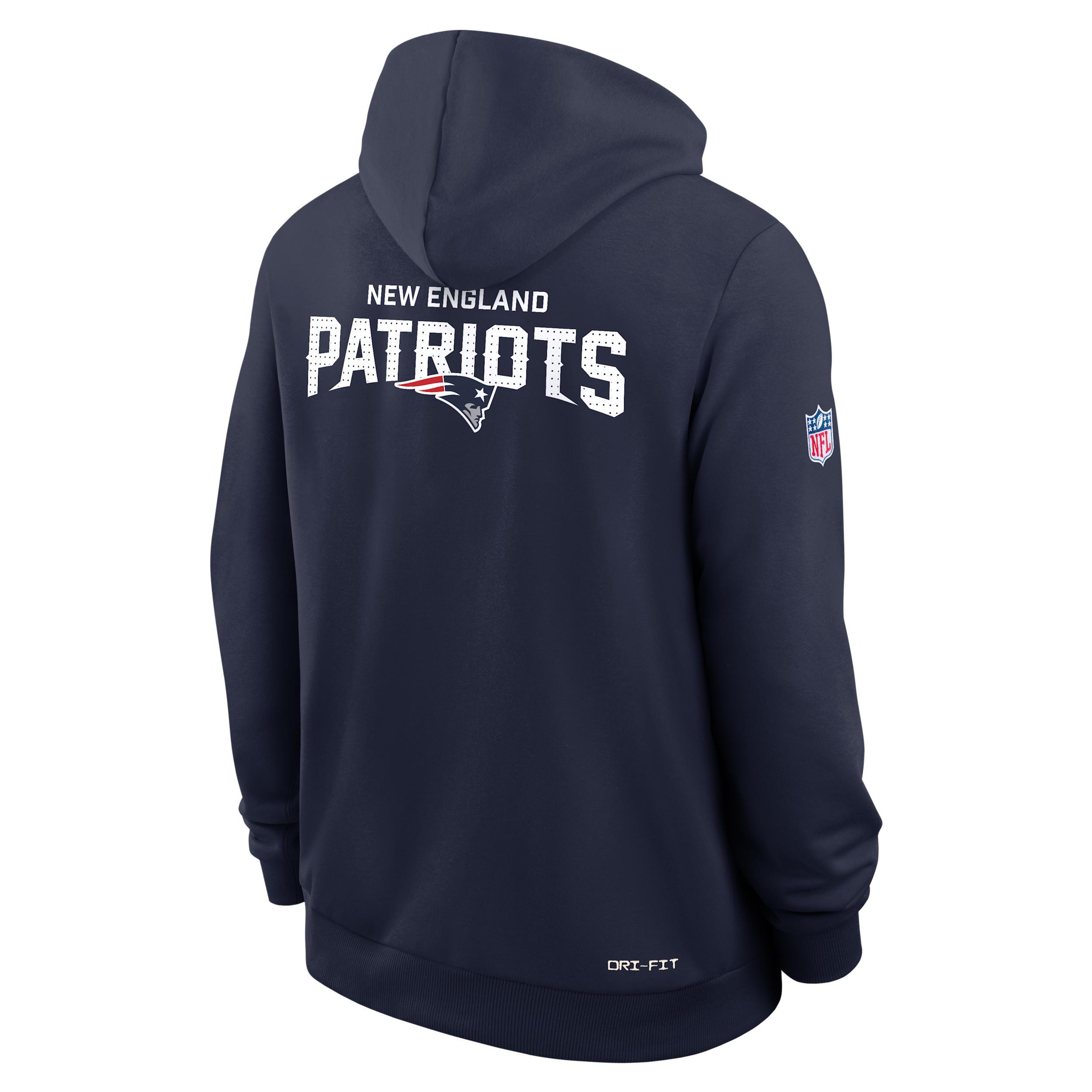 New England Patriots Initial Home Sideline Nike Mens Dri-FIT NFL Pullover Hoodie | 03AZ41S8K-A0M Product Image
