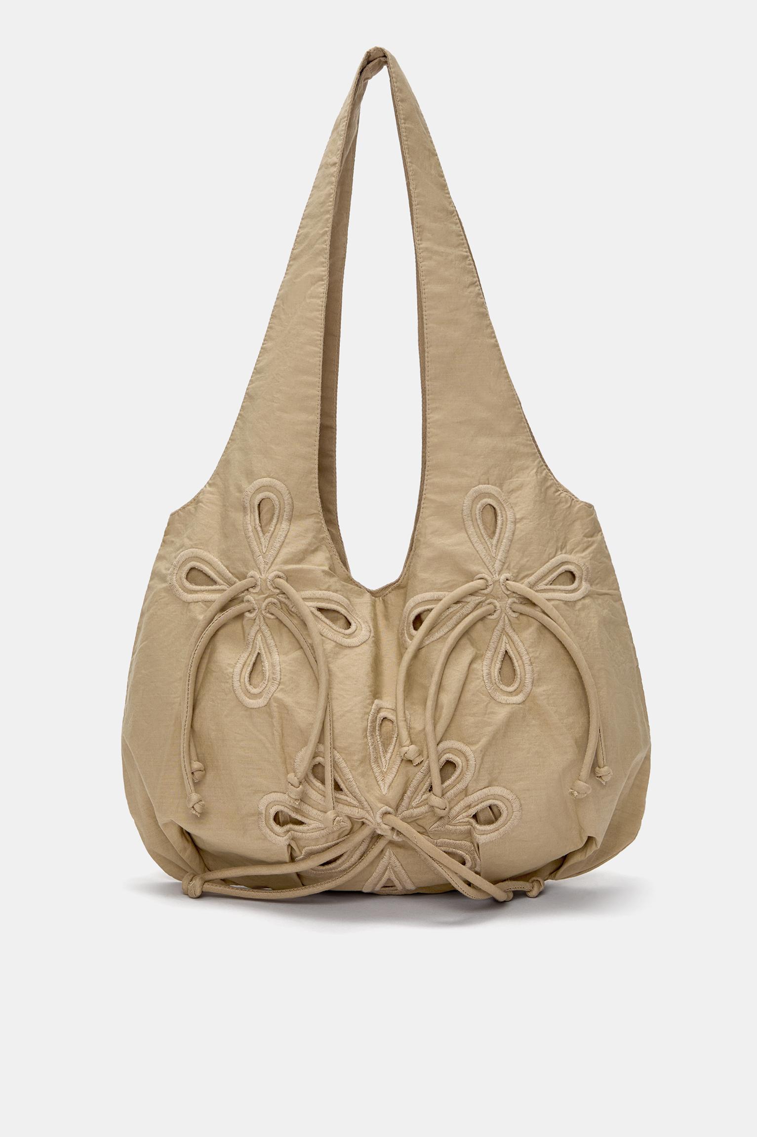 Fabric shopper bag with bows Product Image