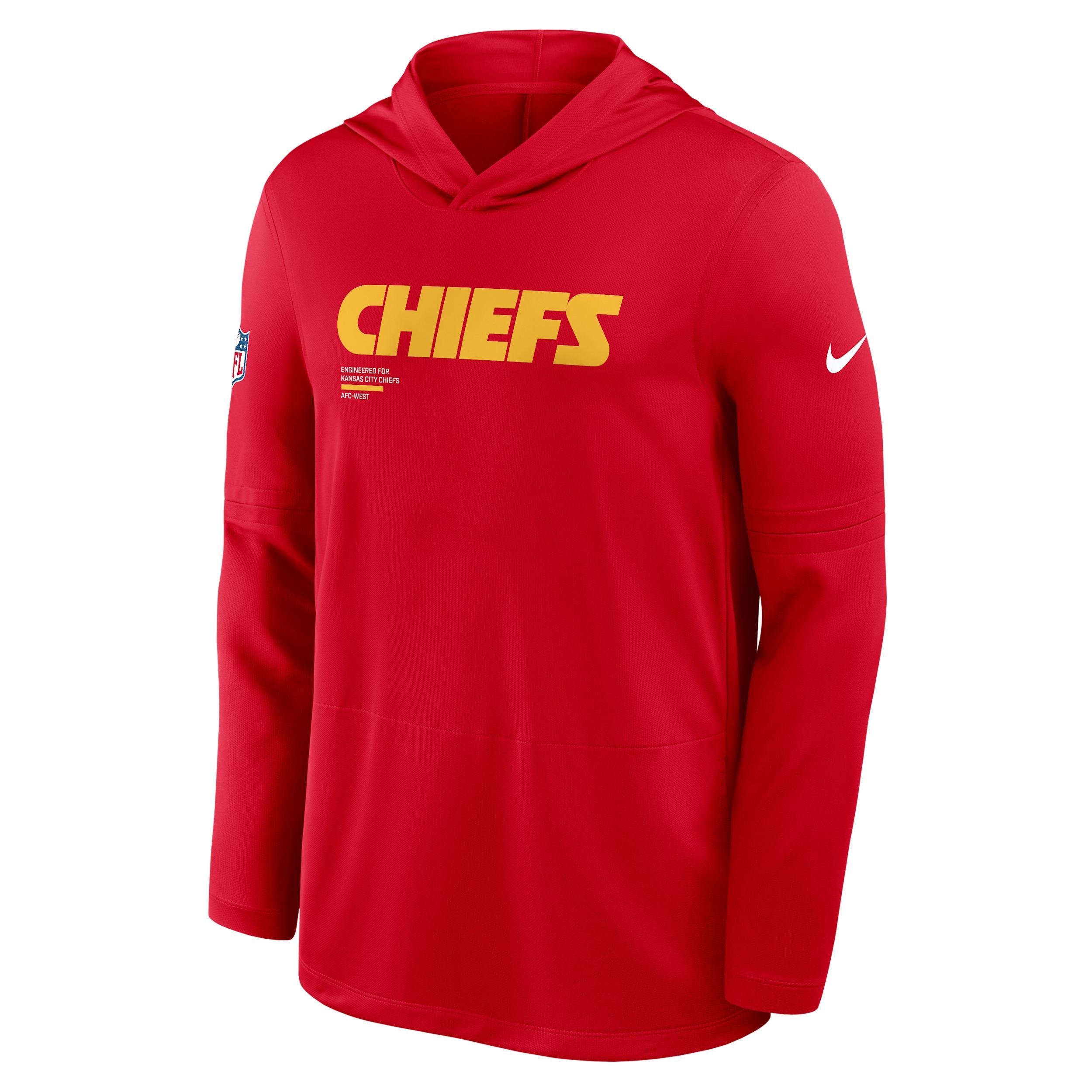 Kansas City Chiefs Pure Fury Sideline Nike Mens Dri-FIT NFL Long-Sleeve Hooded Top | 03B965N7G-P8B Product Image