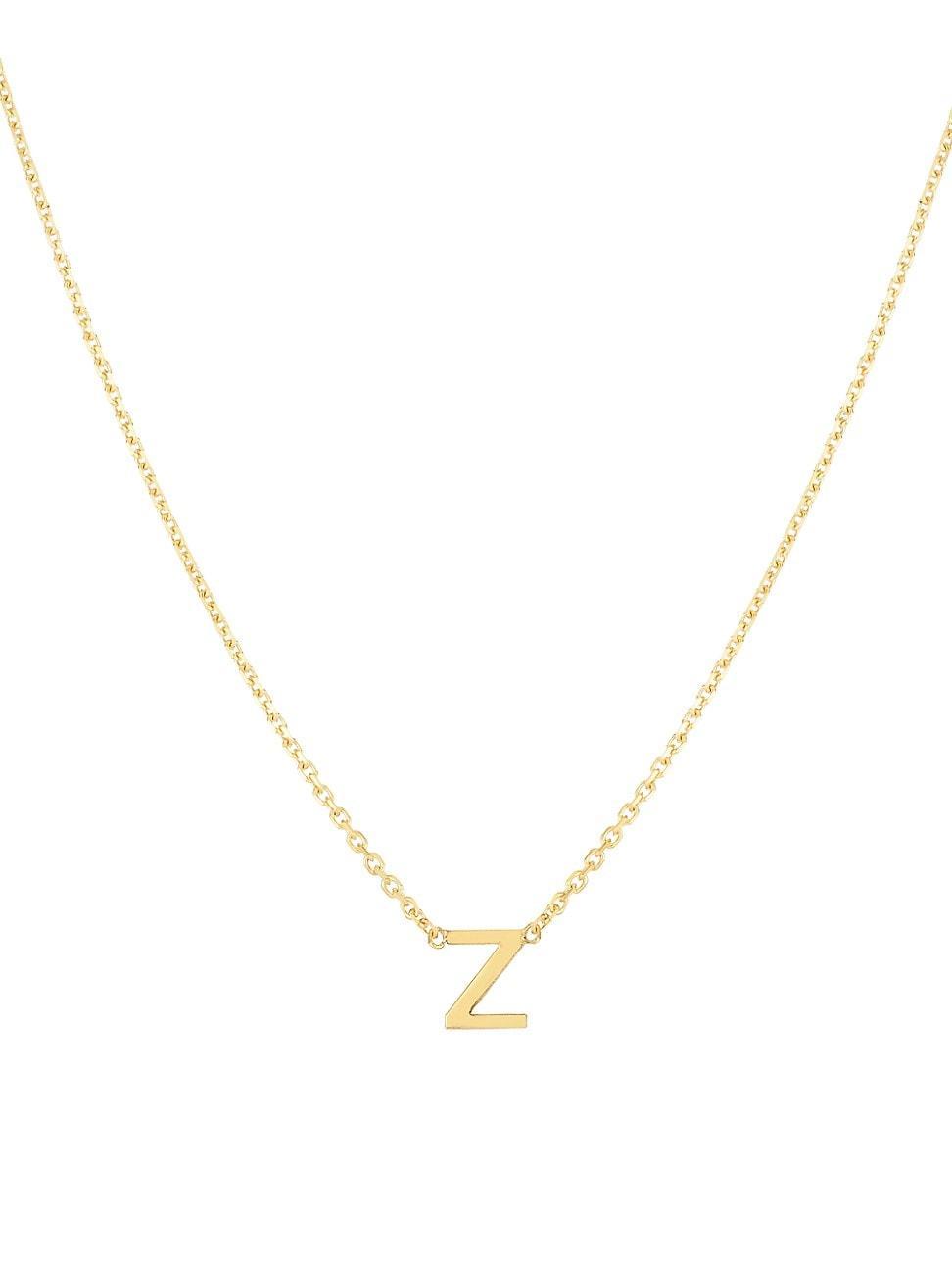 Womens 14K Yellow Gold Initial Pendant Necklace Product Image