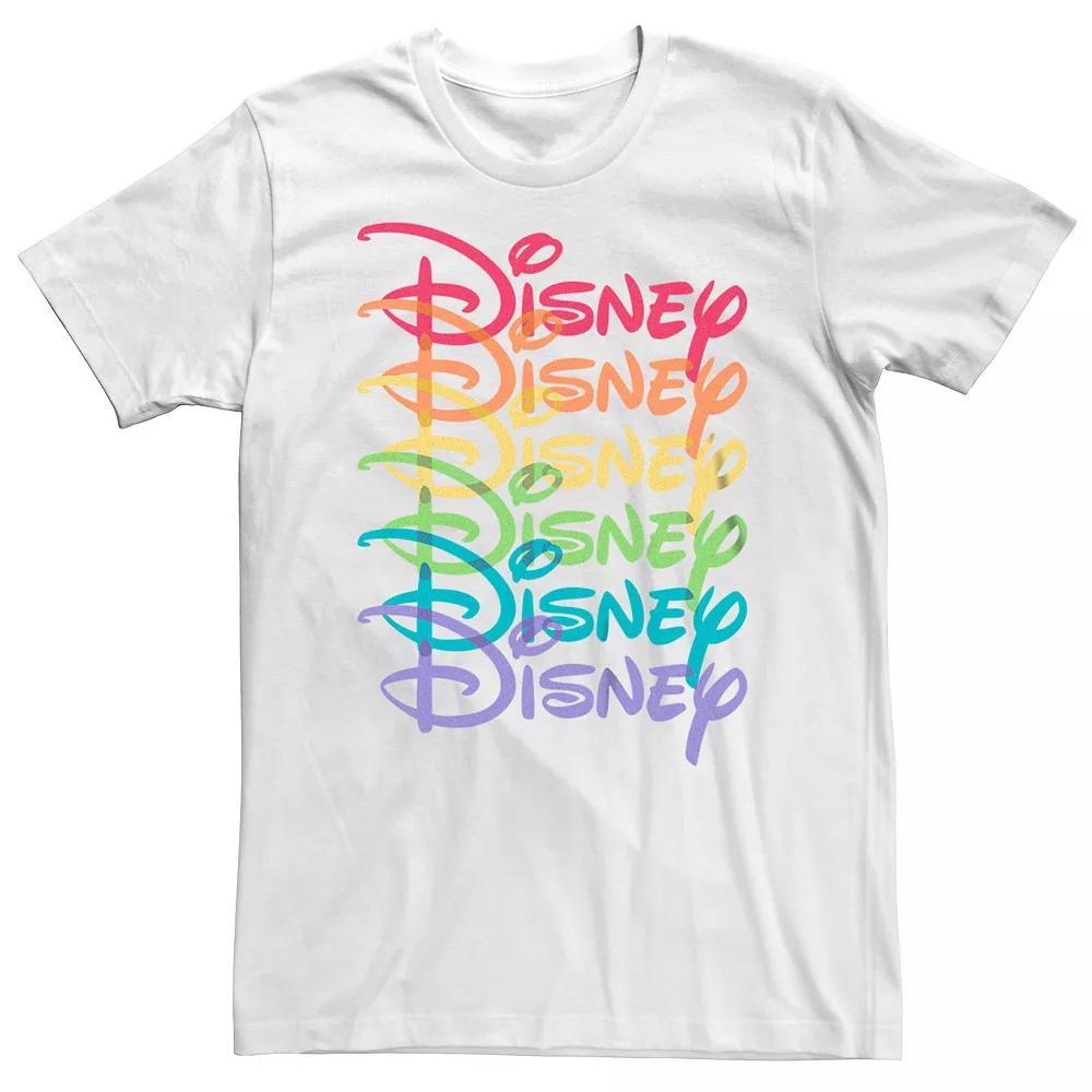 Disney's Big & Tall Rainbow Logo Stack Graphic Tee, Men's,  Product Image