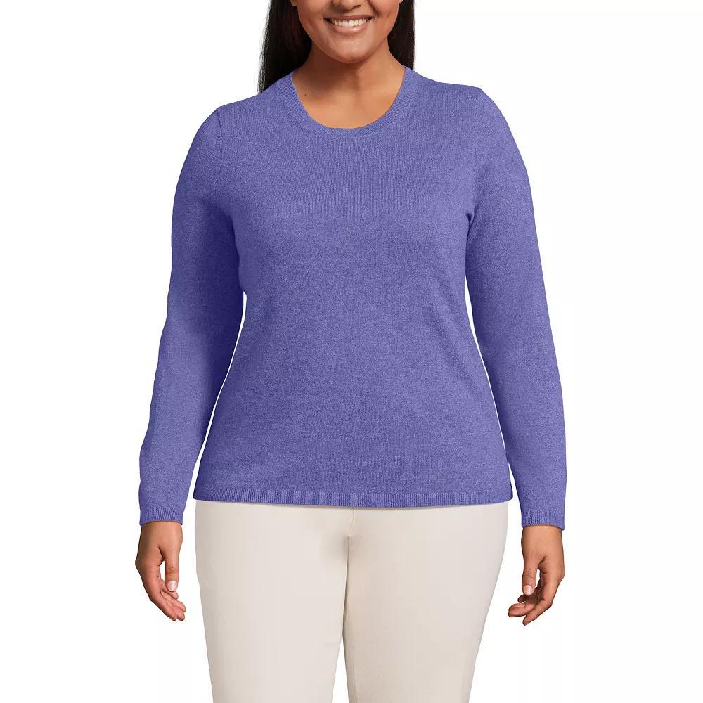 Plus Size Lands' End Crewneck Cashmere Sweater, Women's, Size: 2XL, Purple Heather Product Image