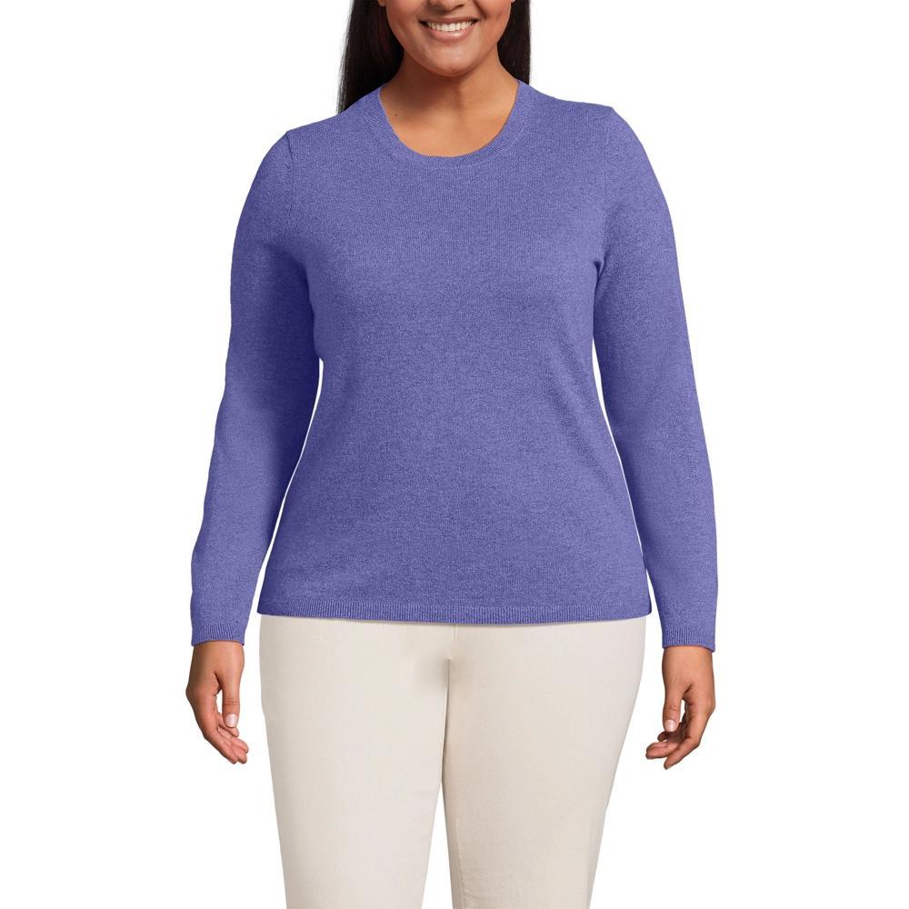 Lands' End Women's Plus Size Cashmere Sweater - 1x - Rich Periwinkle Heather Product Image