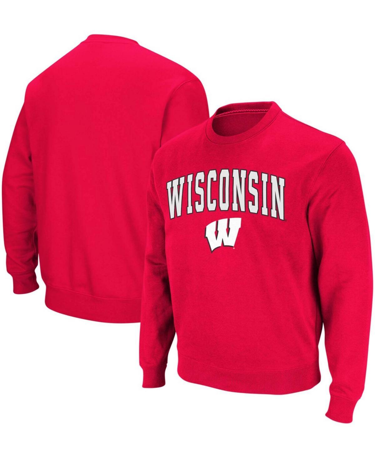 Colosseum Mens Wisconsin Badgers Arch & Logo Crew Neck Sweatshirt Product Image