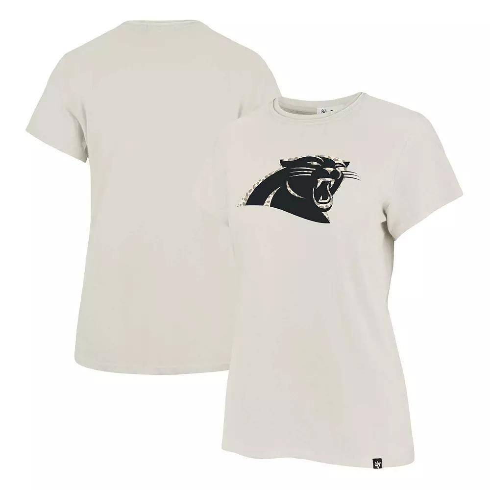 Women's '47 Cream Carolina Panthers Panthera Frankie T-Shirt, Size: XL, Beige Product Image