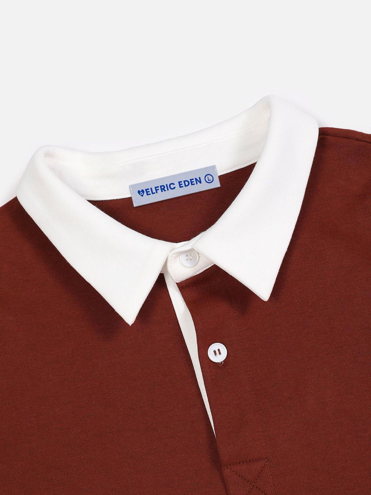 Aelfric Eden Color Blocking Polo Long Sleeve Tee Product Image