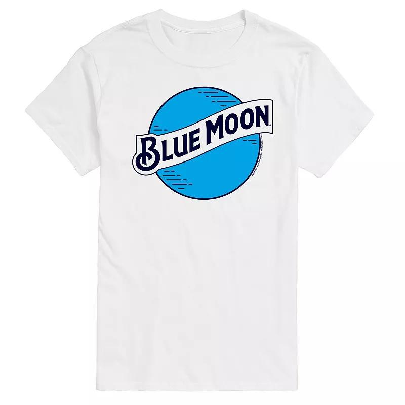 Men's Blue Moon Logo Graphic Tee, Size: Medium, White Product Image