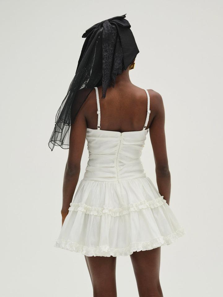 Whipped Cream Taffeta Mini Dress — White Product Image