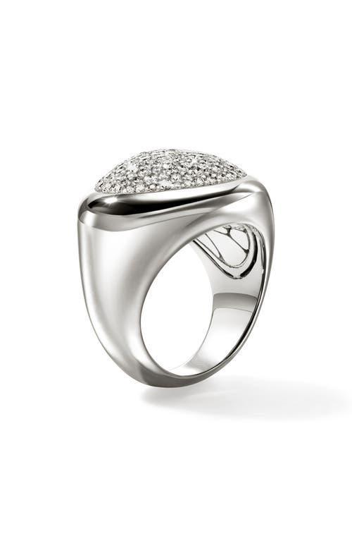 JOHN HARDY Sterling Silver Pebble Diamond Pave Statement Ring Product Image