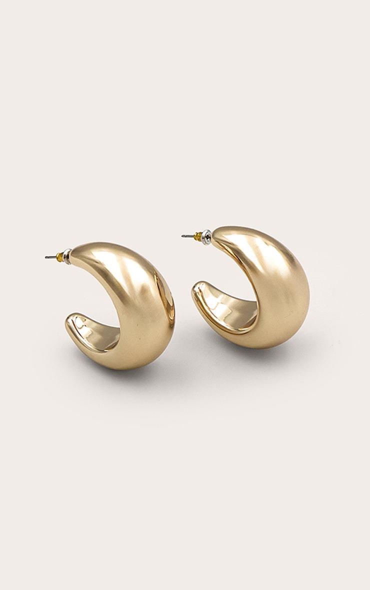 Gold Curved Hoop Earrings Product Image