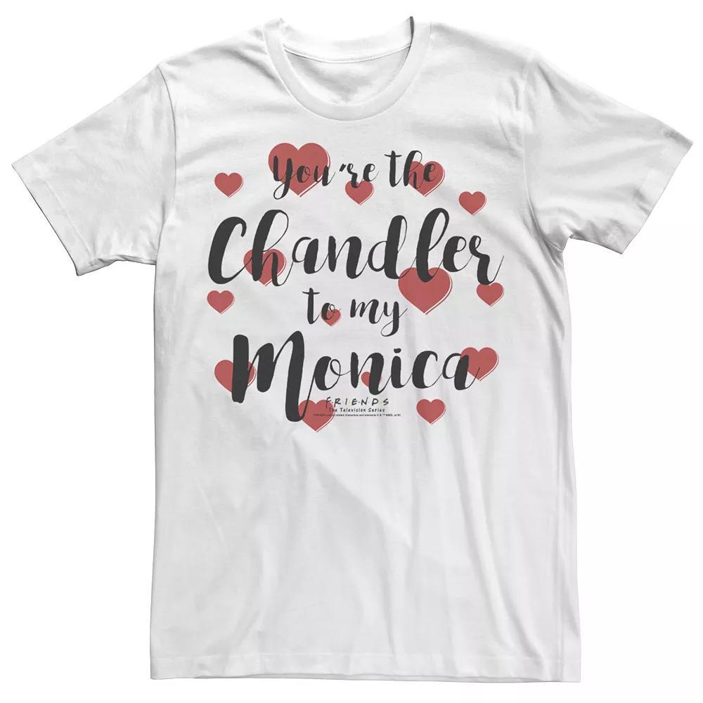 Big & Tall Friends TV Show "You're The Chandler To My Monica" Hearts Tee, Men's, Size: 3XL, White Product Image