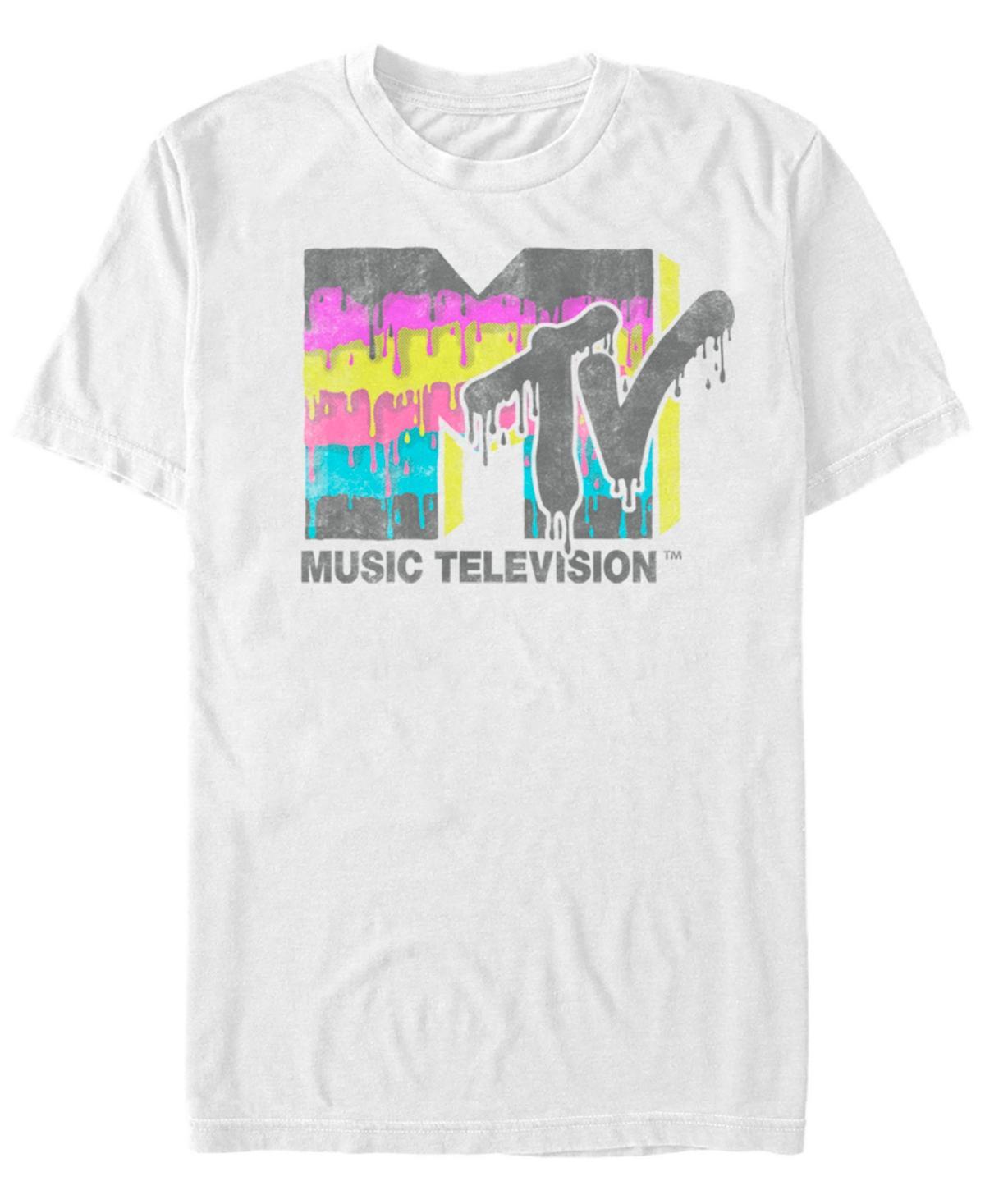 Mens MTV Layered Paint Drip Vintage Logo Short Sleeve Tee Product Image