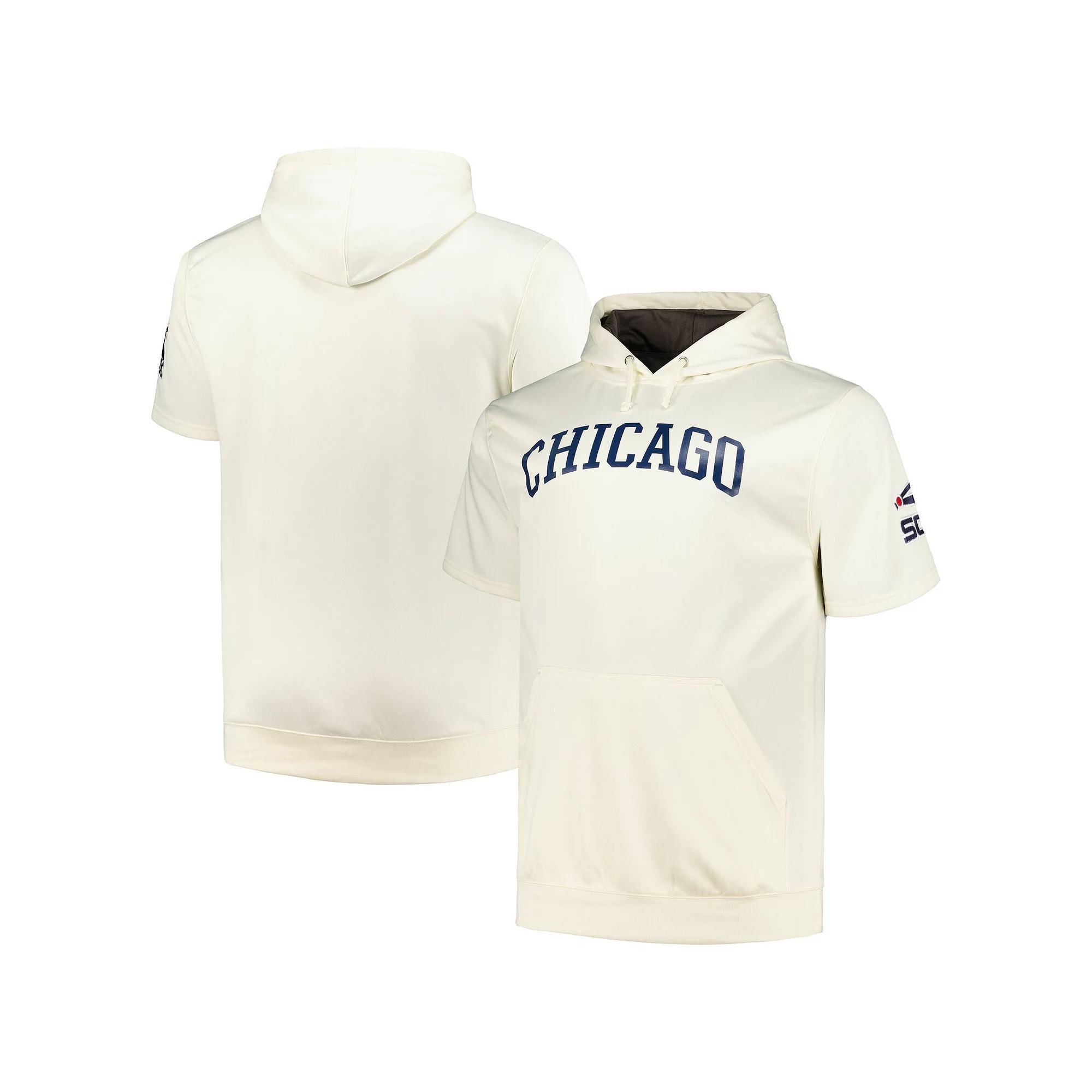 Men's Profile Oatmeal Chicago White Sox Big & Tall Contrast Short Sleeve Pullover Hoodie,  Product Image