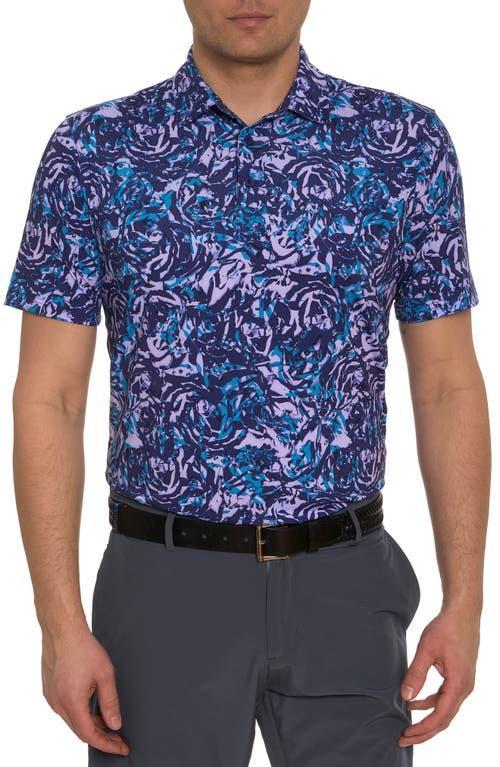 Mens Abstract Rose Print Polo Product Image