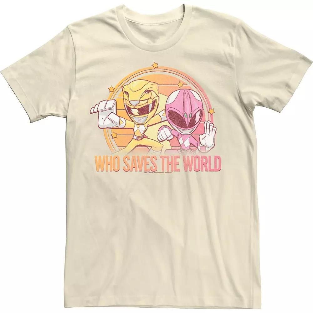 Men's Power Rangers Pink & Yellow Ranger Who Saves The World Tee,  Product Image