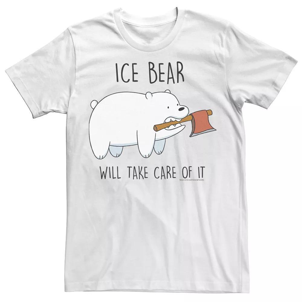 Men's Cartoon Network We Bare Bears Ice Bear Take Care Of It Axe Tee,  Product Image