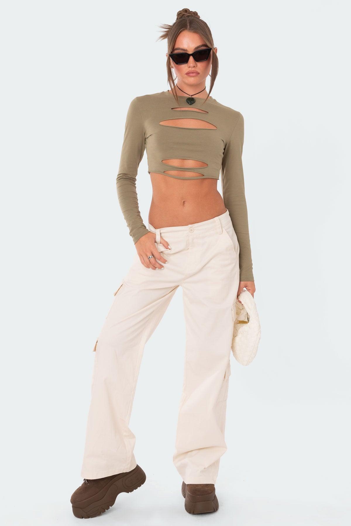 Slashed Crop Top Product Image