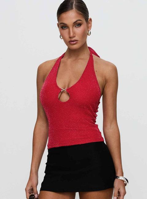 Allende Halter Top Red Product Image