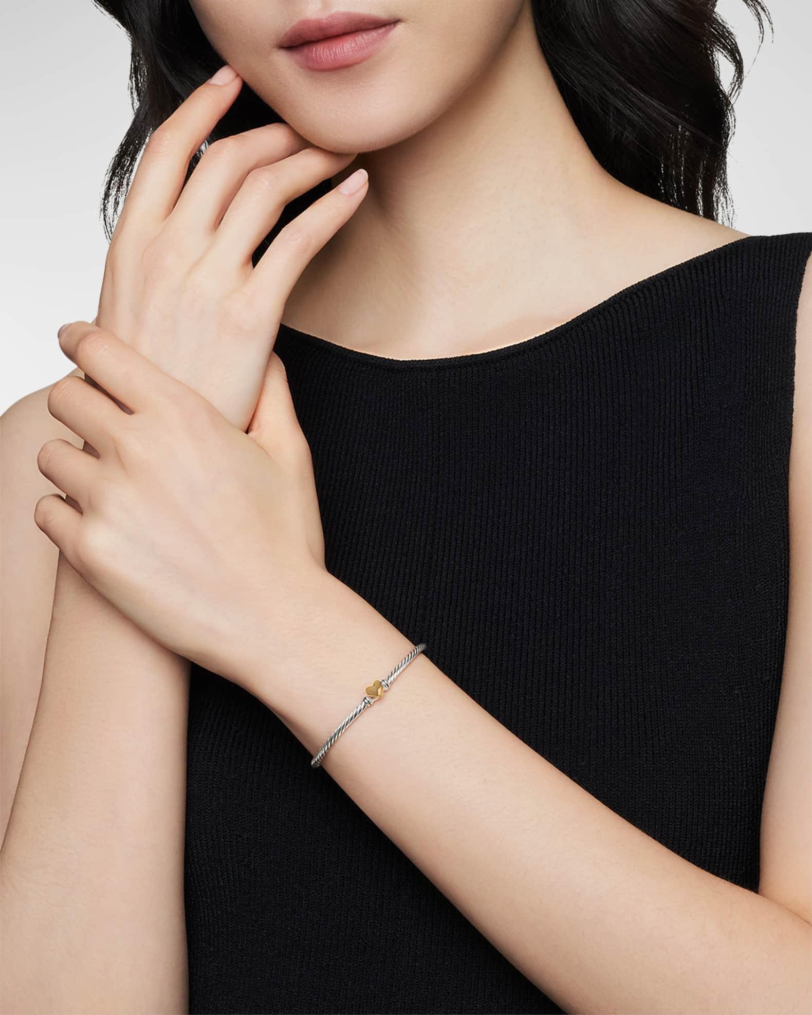 DY Mercer 2-Row Bracelet in Silver with 18K Gold Product Image