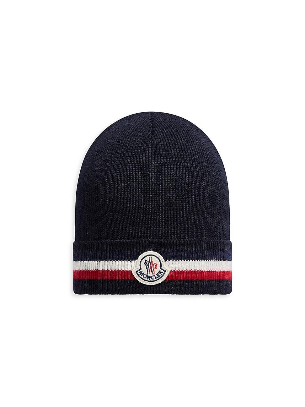 Mens Striped-Trim Wool Beanie Product Image