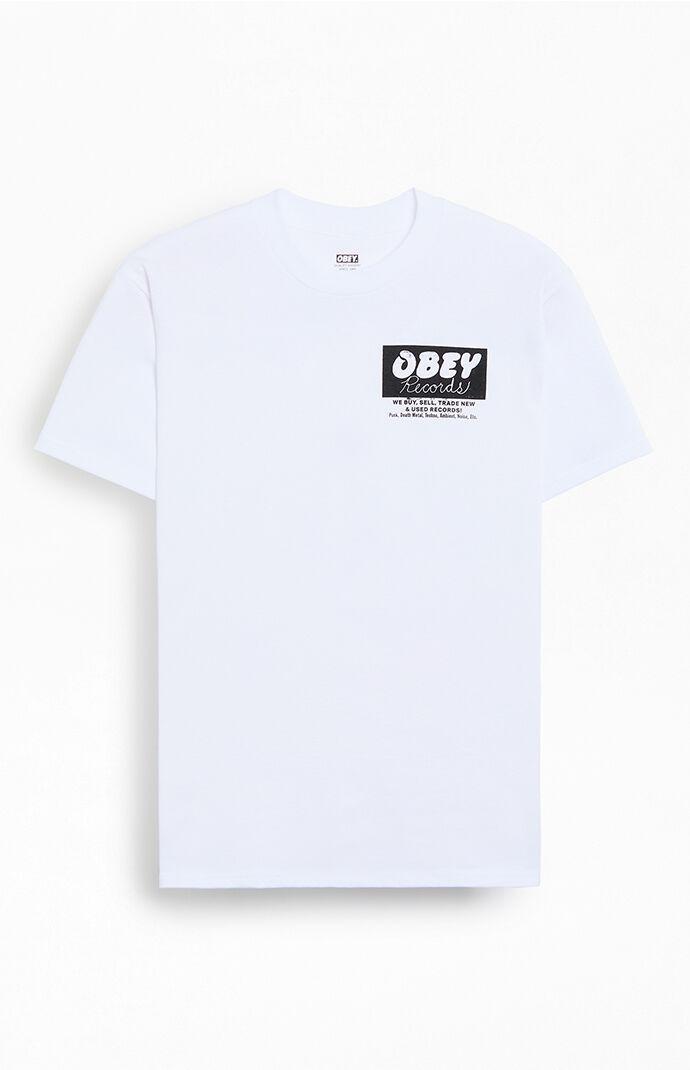 Obey Men's Records Buy Sell Trade Heavyweight Boxy T-Shirt Product Image