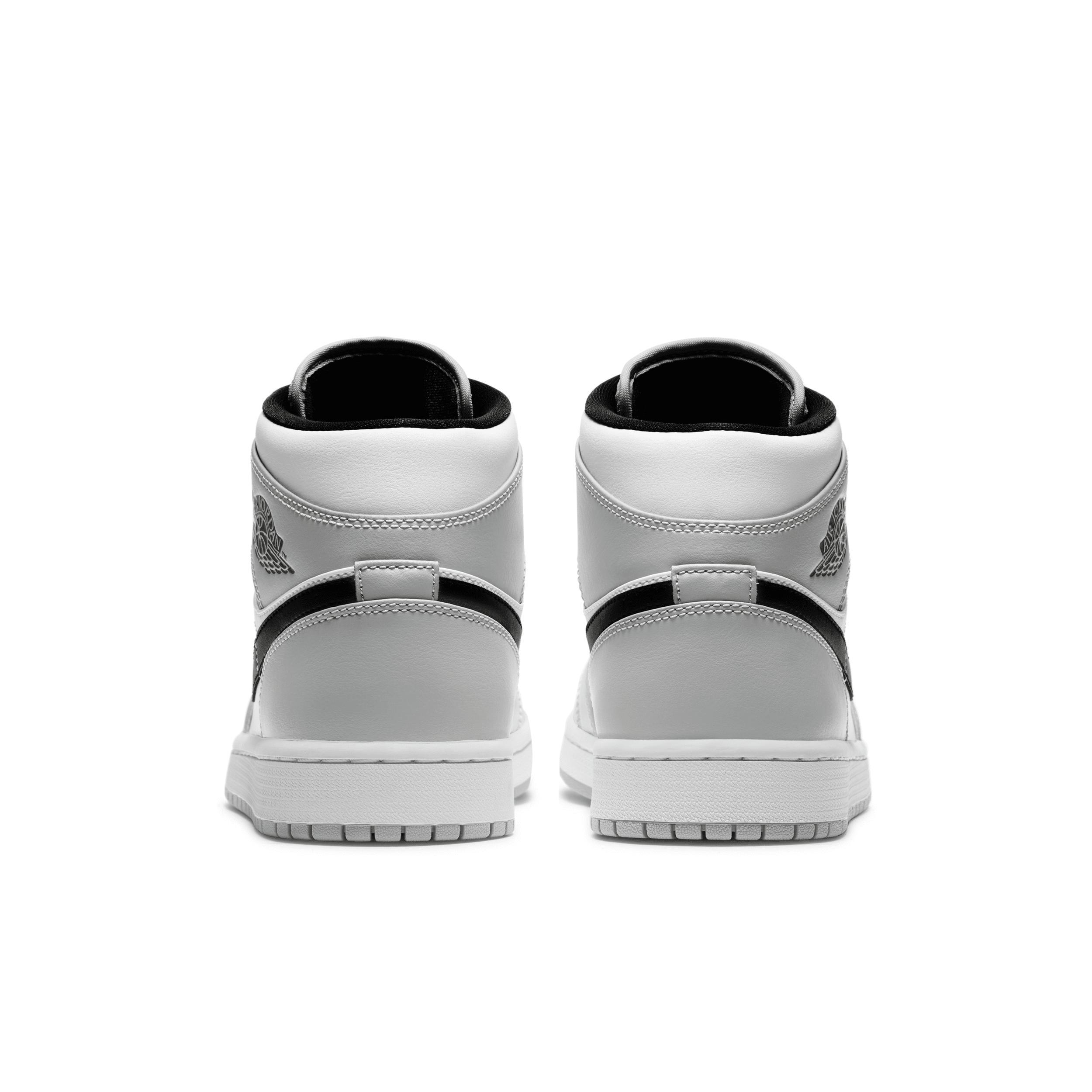 Jordan Mens AJ 1 Mid - Basketball Shoes Light Smoke Grey/Black/White Product Image